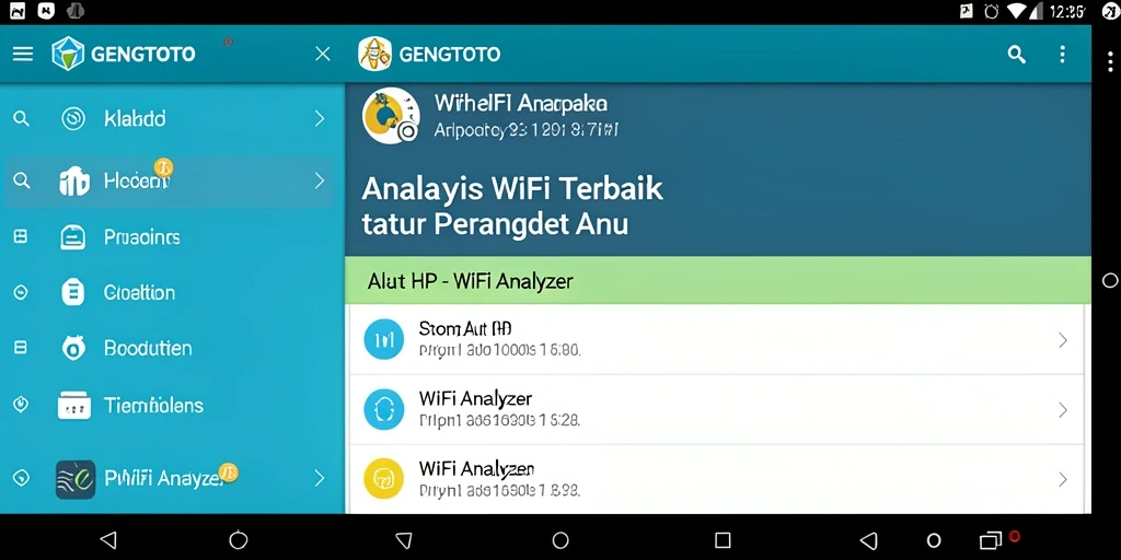 Tampilan antarmuka GENGTOTO saat menganalisis jaringan WiFi.