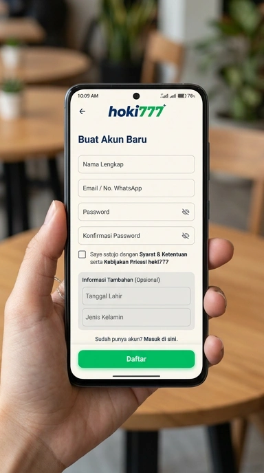 Tampilan halaman daftar hoki777