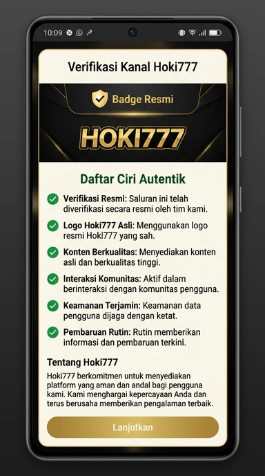Tampilan kanal resmi hoki777